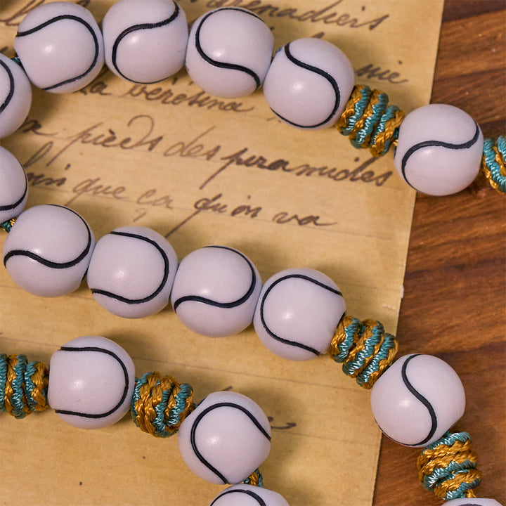 Christianartworkshop Sports - Chapelet de perles en forme de balle de tennis avec crucifix et Saint Graal - image 6