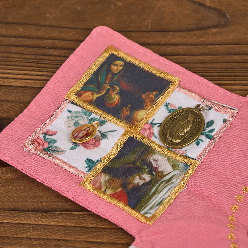 Christianartworkshop Sacoche de poche en tissu brodé 4 couleurs avec croix argentée incluse - image 17