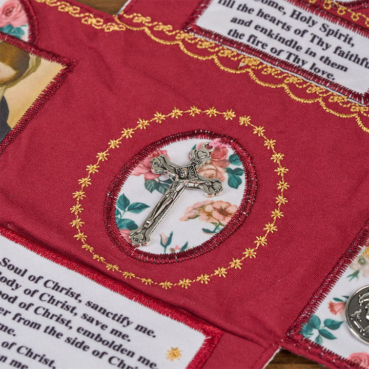 Christianartworkshop Sacoche de poche en tissu brodé 4 couleurs avec croix argentée incluse - image 13