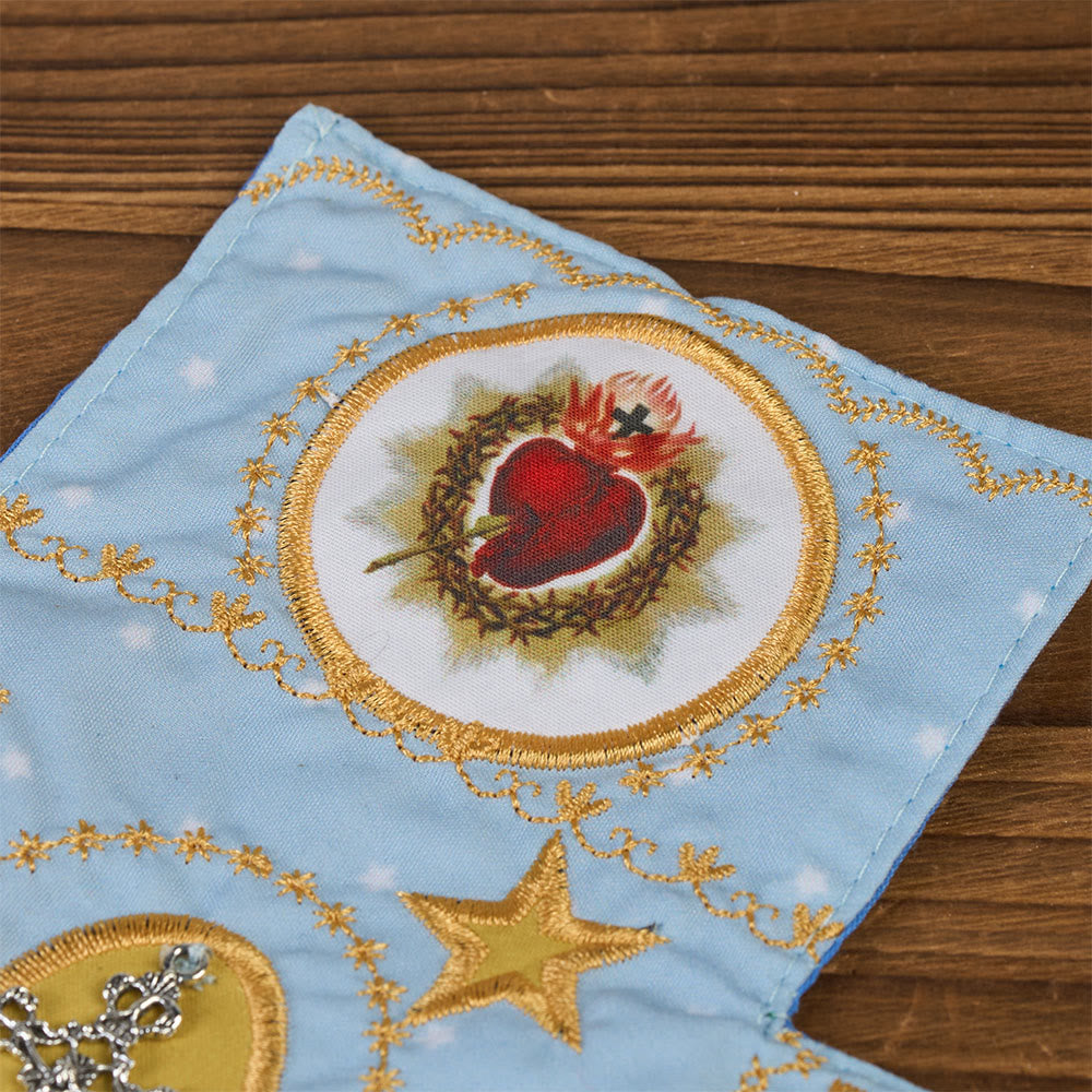 Christianartworkshop Sacoche de poche en tissu brodé 4 couleurs avec croix argentée incluse - image 29