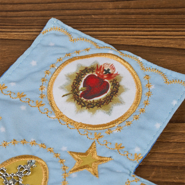 Christianartworkshop Sacoche de poche en tissu brodé 4 couleurs avec croix argentée incluse - image 29