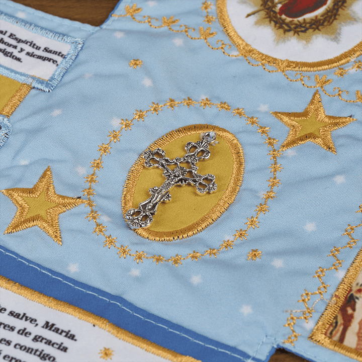 Christianartworkshop Sacoche de poche en tissu brodé 4 couleurs avec croix argentée incluse - image 27