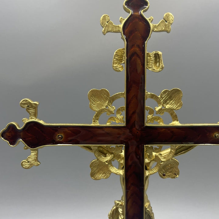 Christianartworkshop Ornement de bureau crucifix INRI inscrit, orné d'une fabrication artisanale raffinée - image 2