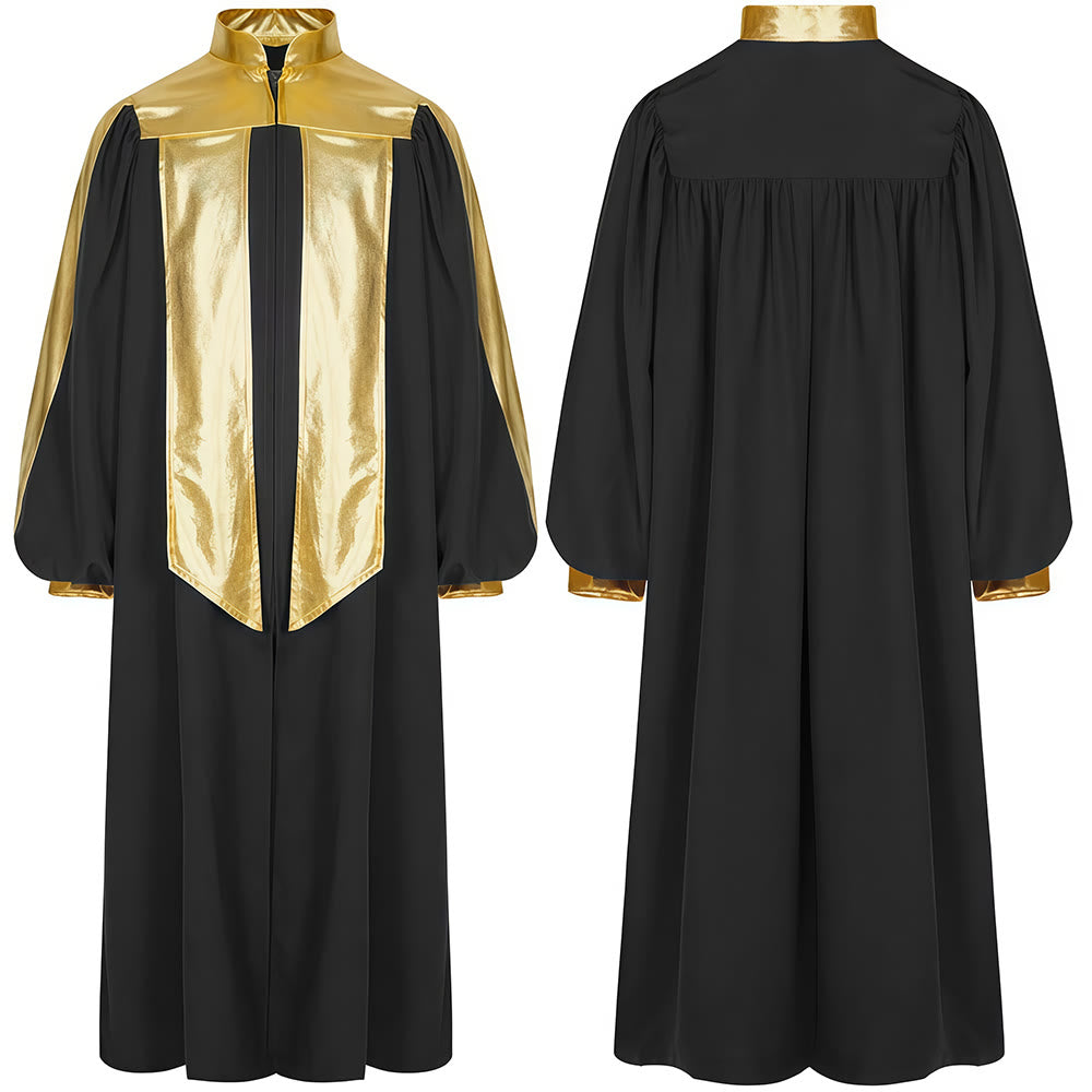 Robe de clergé ornée de dorures, signée Christianartworkshop : 7 couleurs pour une élégance liturgique - Noir - 2XL - image 9