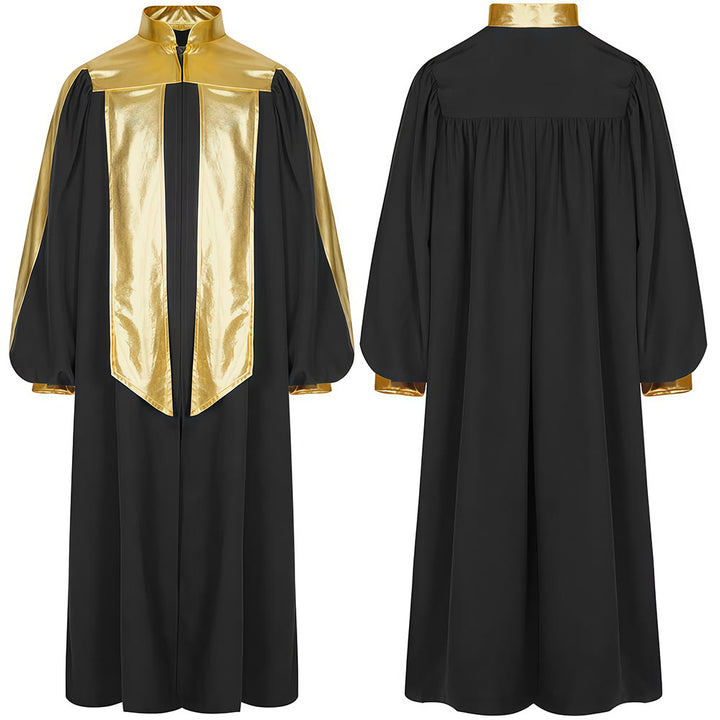 Robe de clergé ornée de dorures, signée Christianartworkshop : 7 couleurs pour une élégance liturgique - Noir - 2XL - image 9