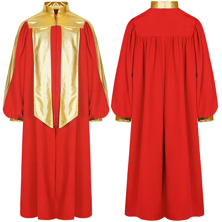 Robe de clergé ornée de dorures, signée Christianartworkshop : 7 couleurs pour une élégance liturgique - Rouge - 2XL - image 3