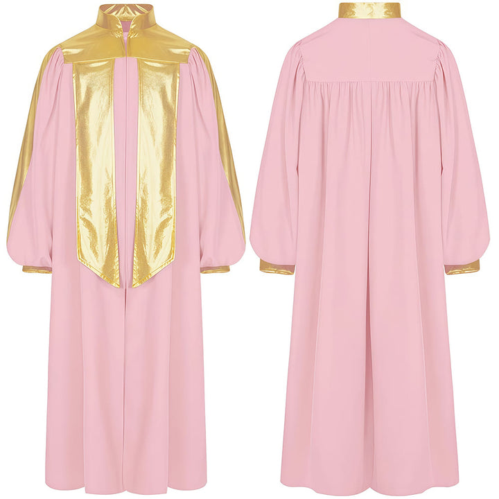 Robe de clergé ornée de dorures, signée Christianartworkshop : 7 couleurs pour une élégance liturgique - Rose - 2XL - image 13
