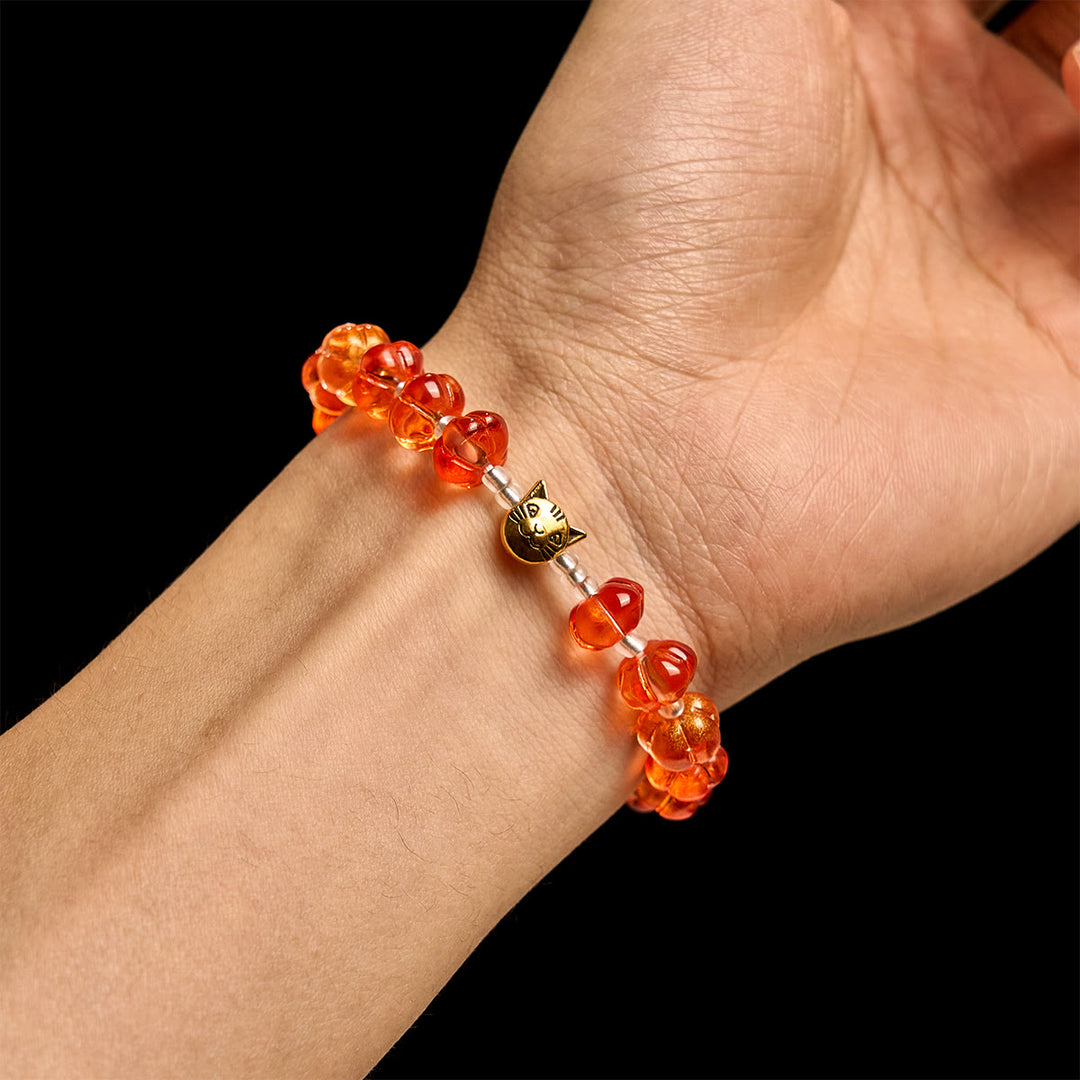 Christianartworkshop Bracelet de prière d'automne en perles de citrouille sacrée : Grâce et joie des récoltes - image 1