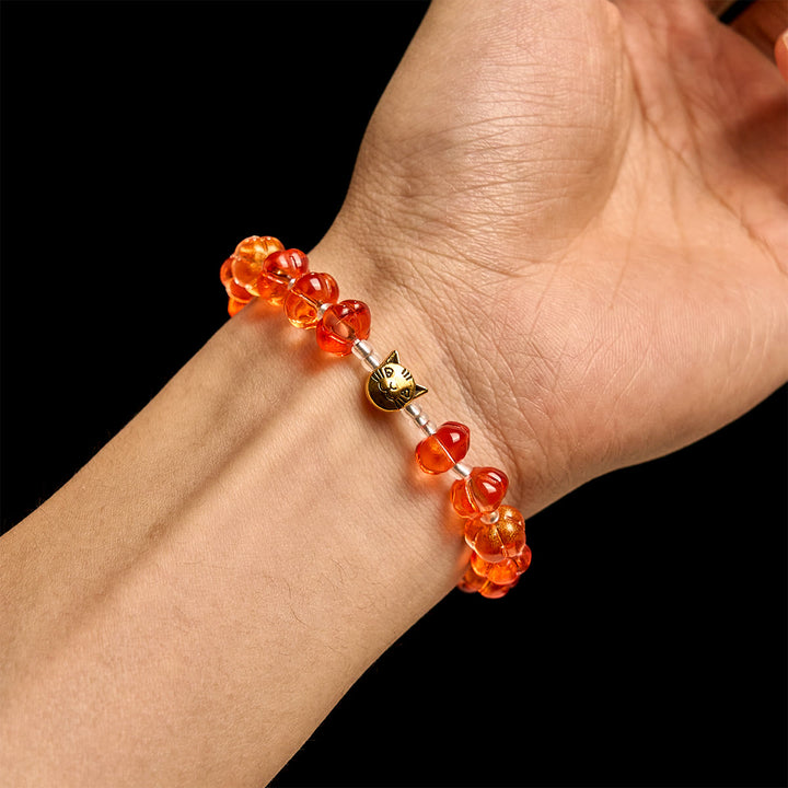 Christianartworkshop Bracelet de prière d'automne en perles de citrouille sacrée : Grâce et joie des récoltes - image 1