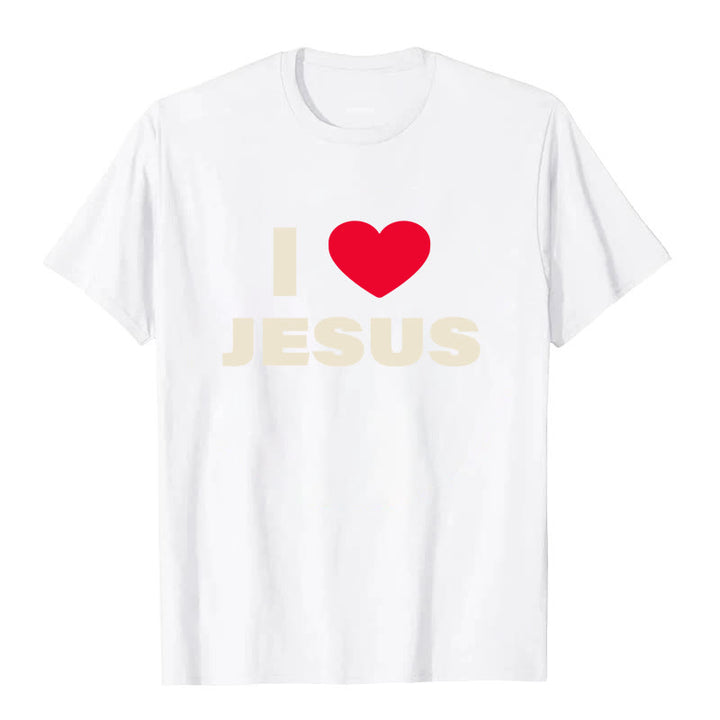 T-shirt unisexe Christianartworkshop « J'aime Jésus » - Blanc - 2XL - image 1