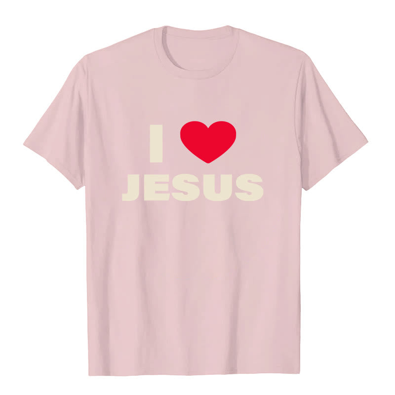 T-shirt unisexe Christianartworkshop « J'aime Jésus » - Rose - 2XL - image 5