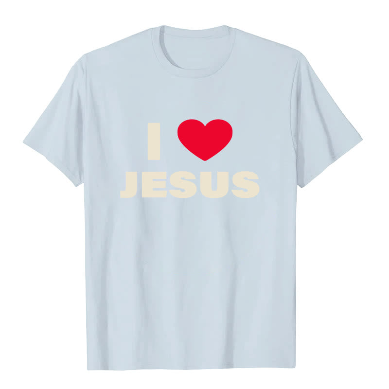 T-shirt unisexe Christianartworkshop « J'aime Jésus » - Bleu - 2XL - image 4