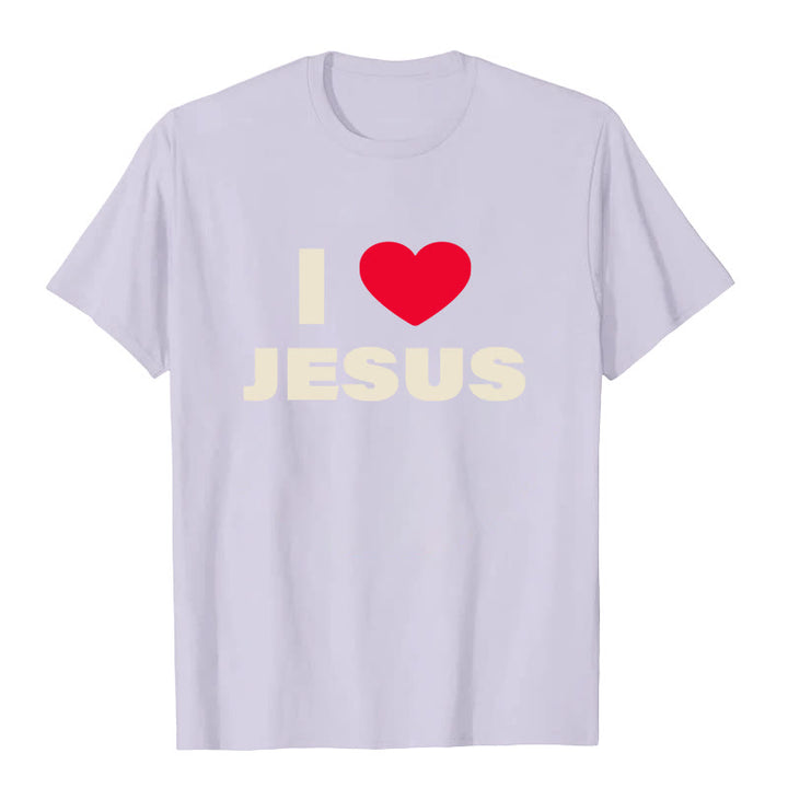 T-shirt unisexe Christianartworkshop « J'aime Jésus » - Violet - 2XL - image 6