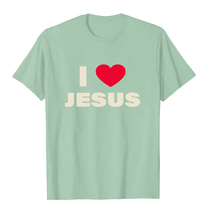 T-shirt unisexe Christianartworkshop « J'aime Jésus » - Vert gazon - 2XL - image 7