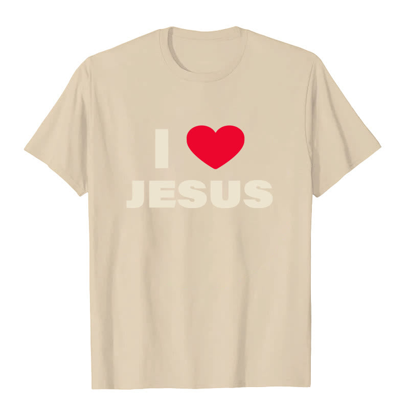 T-shirt unisexe Christianartworkshop « J'aime Jésus » - Beige - 2XL - image 2
