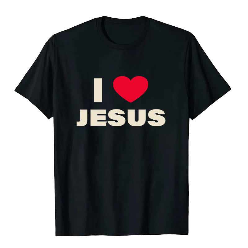 T-shirt unisexe Christianartworkshop « J'aime Jésus » - Noir - 2XL - image 0