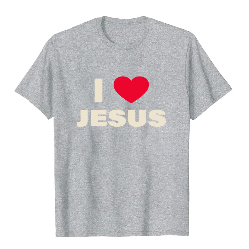 T-shirt unisexe Christianartworkshop « J'aime Jésus » - Gris - 2XL - image 3