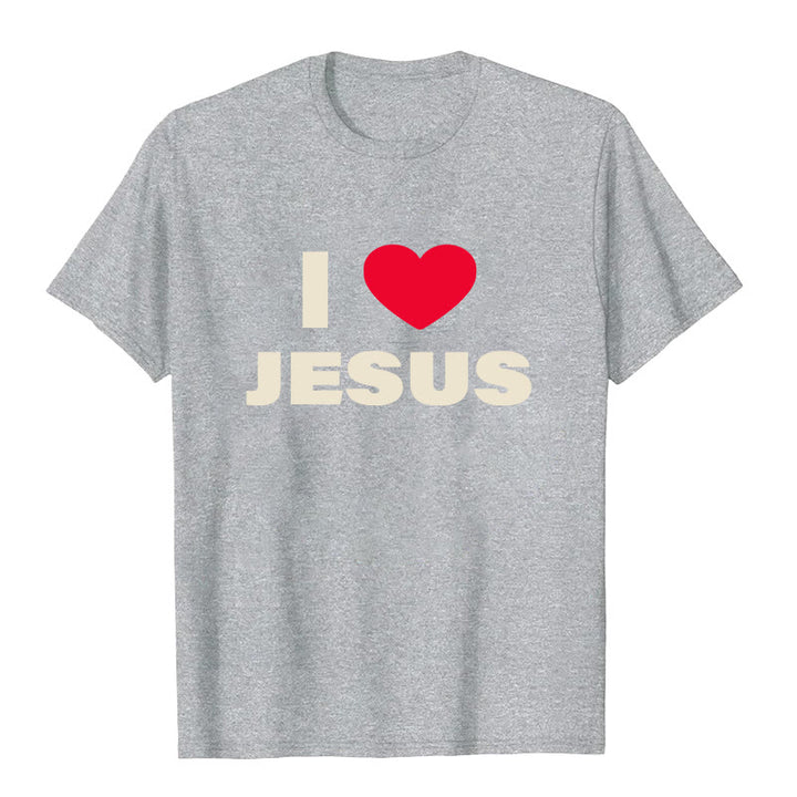 T-shirt unisexe Christianartworkshop « J'aime Jésus » - Gris - 2XL - image 3
