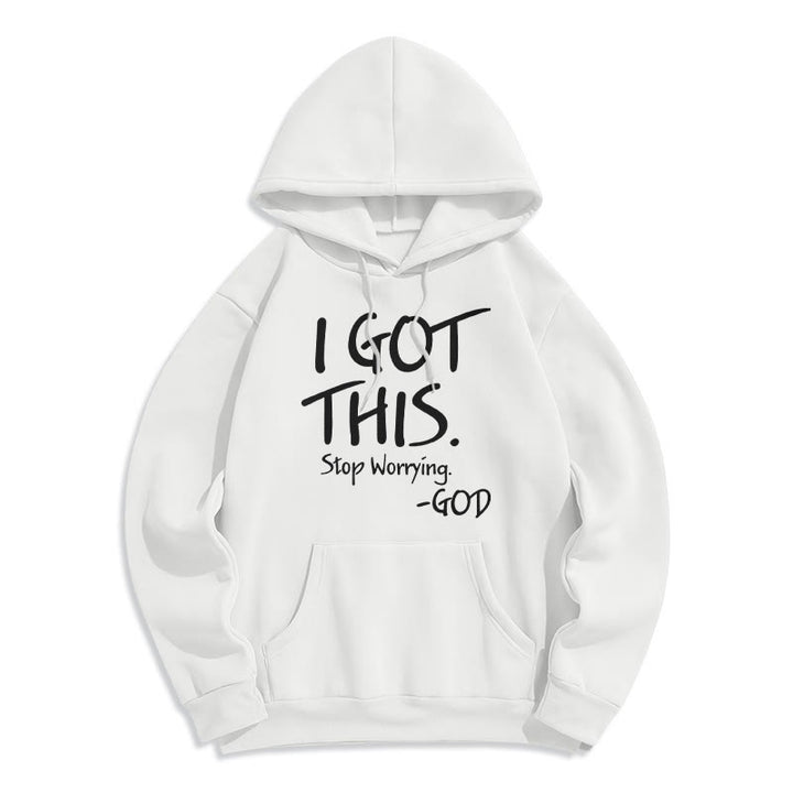 Christianartworkshop JE M'EN SUIS ACCEPTÉ - Dieu - Sweat à capuche en polyester doublé polaire - Inspiration Foi - Blanc - 2XL - image 2