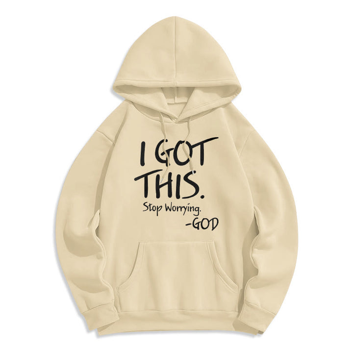 Christianartworkshop JE M'EN SUIS ACCEPTÉ - Dieu - Sweat à capuche en polyester doublé polaire - Inspiration Foi - Beige - 2XL - image 5