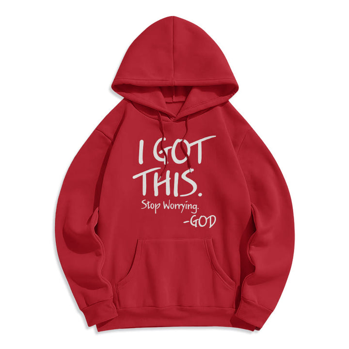 Christianartworkshop JE M'EN SUIS ACCEPTÉ - Dieu - Sweat à capuche en polyester doublé polaire - Inspiration Foi - Rouge - 2XL - image 1
