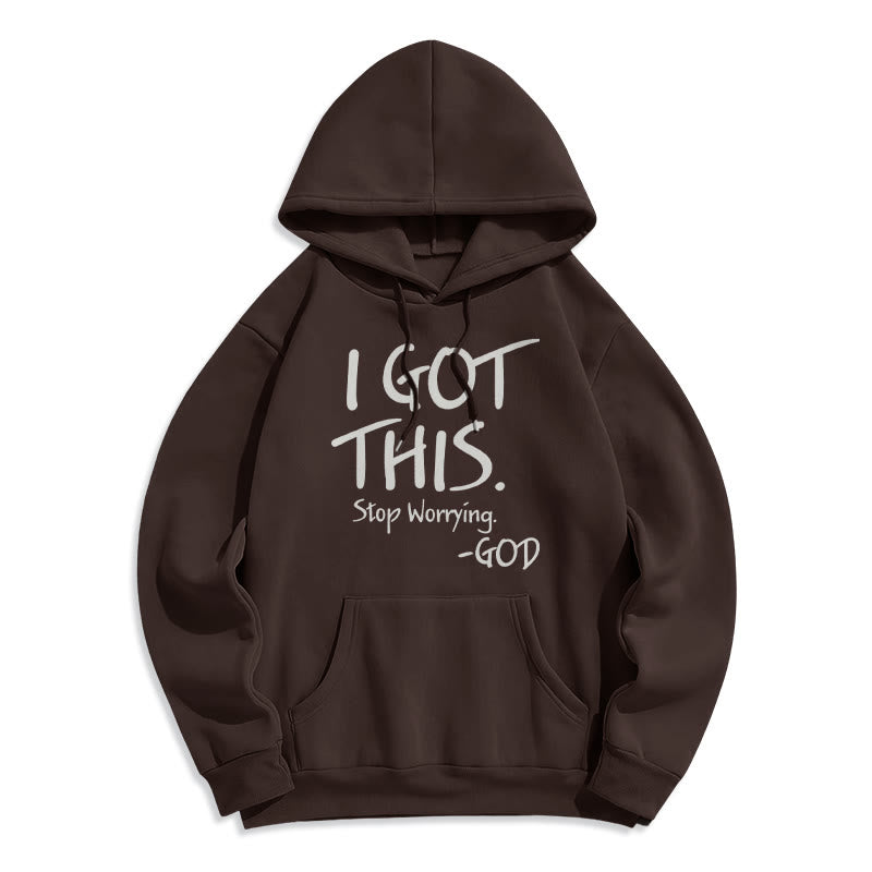 Christianartworkshop JE M'EN SUIS ACCEPTÉ - Dieu - Sweat à capuche en polyester doublé polaire - Inspiration Foi - Brun - 2XL - image 3