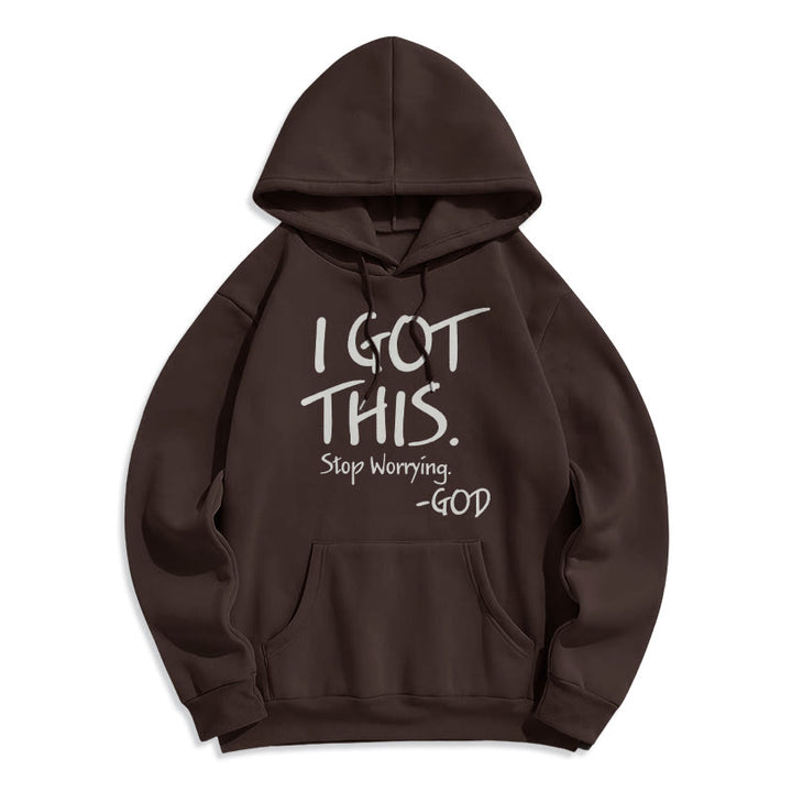 Christianartworkshop JE M'EN SUIS ACCEPTÉ - Dieu - Sweat à capuche en polyester doublé polaire - Inspiration Foi - Brun - 2XL - image 3