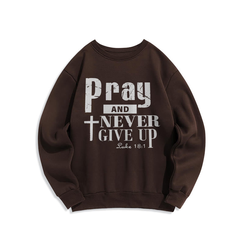 Sweat-shirt en polyester doublé polaire « Croix et Écriture » de Christianartworkshop - Brun - 2XL - image 3