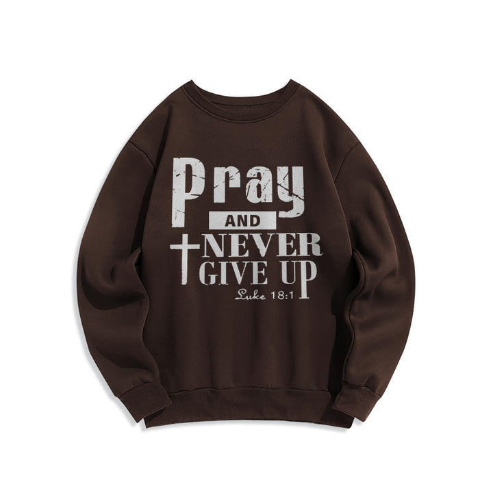 Sweat-shirt en polyester doublé polaire « Croix et Écriture » de Christianartworkshop - Brun - 2XL - image 3