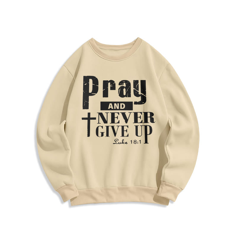 Sweat-shirt en polyester doublé polaire « Croix et Écriture » de Christianartworkshop - Beige - 2XL - image 5