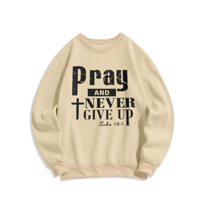 Sweat-shirt en polyester doublé polaire « Croix et Écriture » de Christianartworkshop - Beige - 2XL - image 5