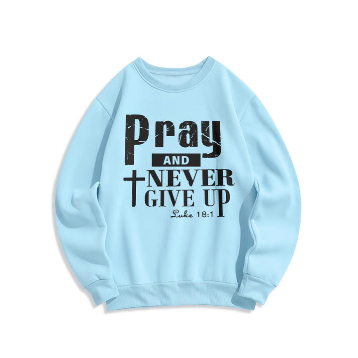 Sweat-shirt en polyester doublé polaire « Croix et Écriture » de Christianartworkshop - Bleu - 2XL - image 0