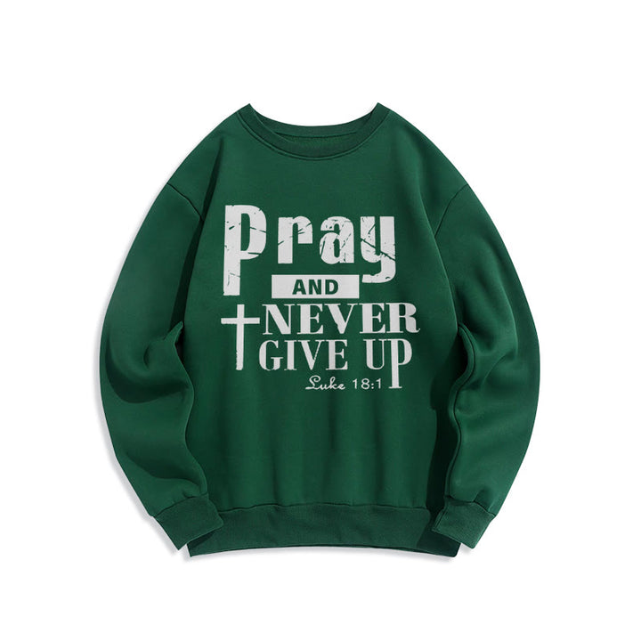 Sweat-shirt en polyester doublé polaire « Croix et Écriture » de Christianartworkshop - Vert - 2XL - image 6