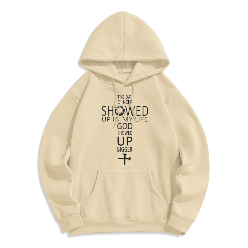 Christianartworkshop Foi - Dieu s'est manifesté plus fort - Histoire de cancer - Sweat à capuche en polyester doublé polaire - Beige - 2XL - image 5