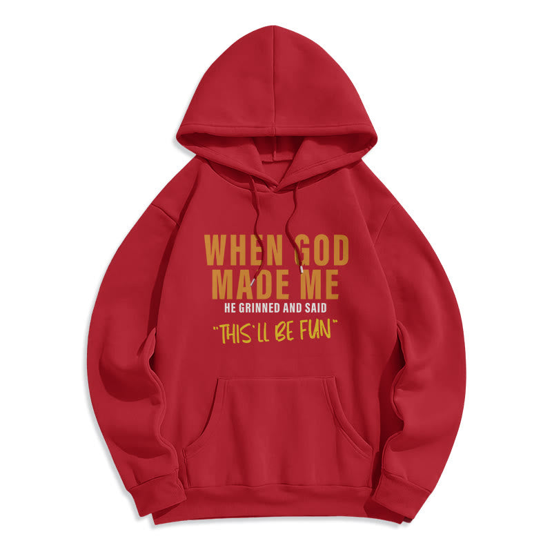 Atelier d'art chrétien - Sweat à capuche doublé polaire en polyester - Amusant et rempli d'histoires de foi sur la création de Dieu en moi - Rouge - 2XL - image 5