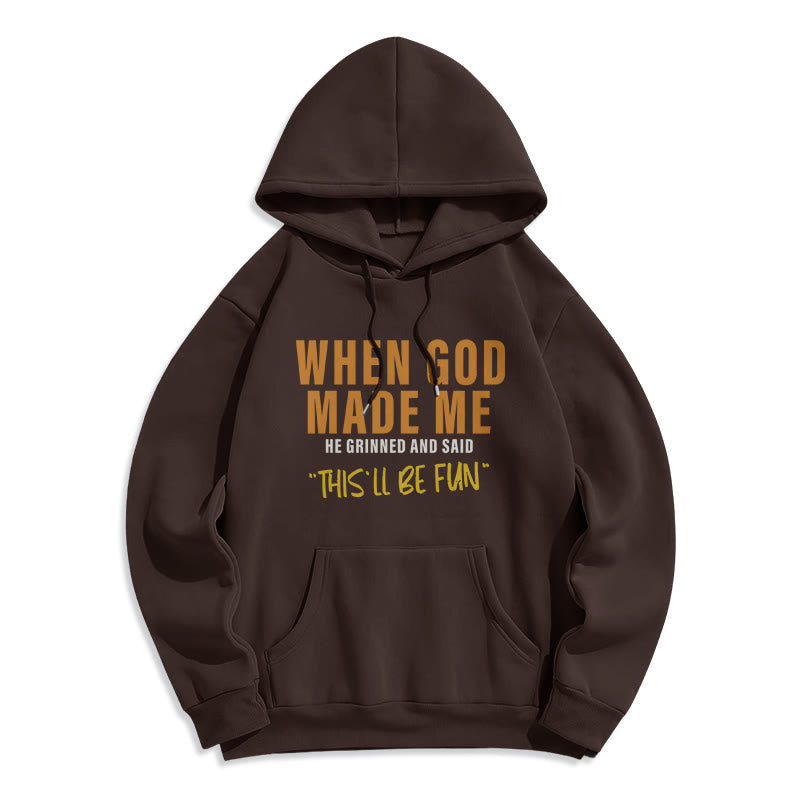 Atelier d'art chrétien - Sweat à capuche doublé polaire en polyester - Amusant et rempli d'histoires de foi sur la création de Dieu en moi - Brun - 2XL - image 0