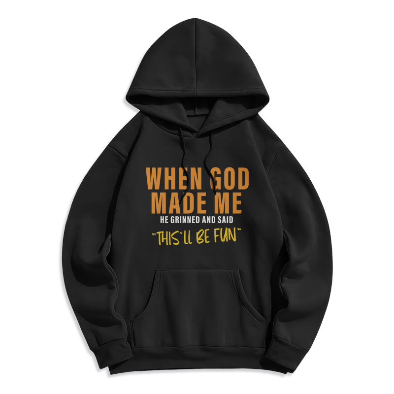 Atelier d'art chrétien - Sweat à capuche doublé polaire en polyester - Amusant et rempli d'histoires de foi sur la création de Dieu en moi - Noir - 2XL - image 3