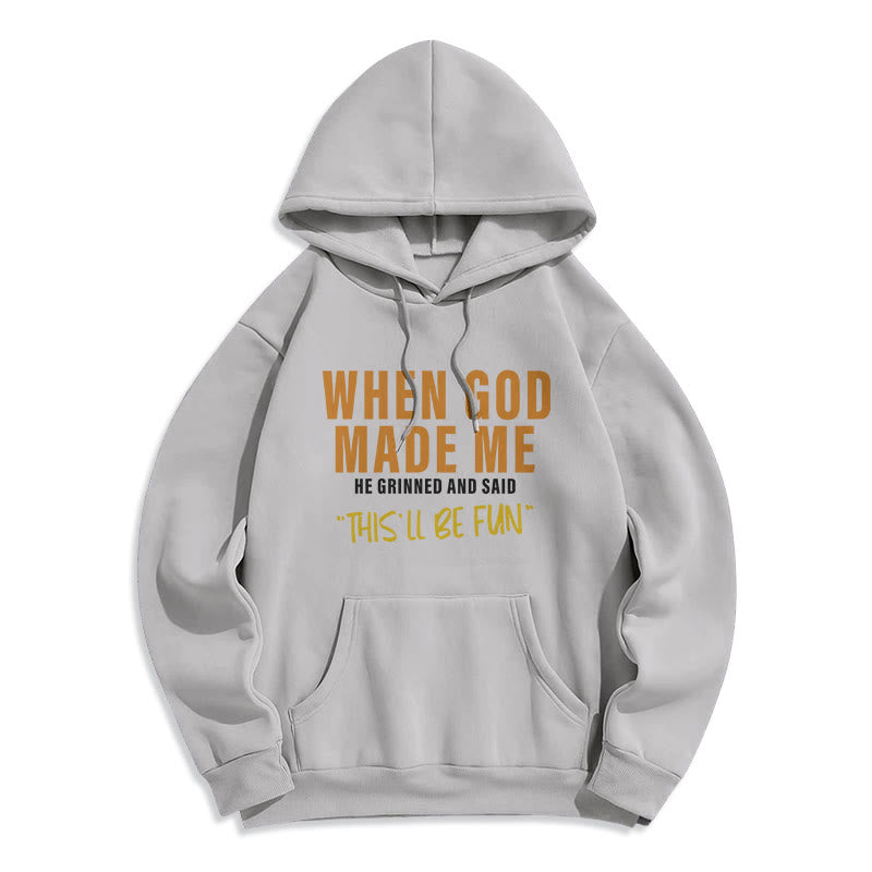 Atelier d'art chrétien - Sweat à capuche doublé polaire en polyester - Amusant et rempli d'histoires de foi sur la création de Dieu en moi - Gris - 2XL - image 2