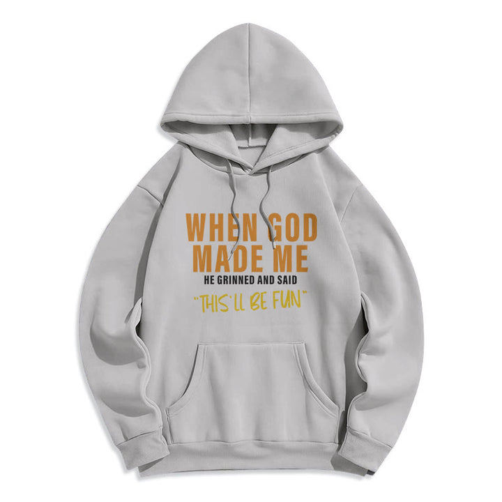 Atelier d'art chrétien - Sweat à capuche doublé polaire en polyester - Amusant et rempli d'histoires de foi sur la création de Dieu en moi - Gris - 2XL - image 2