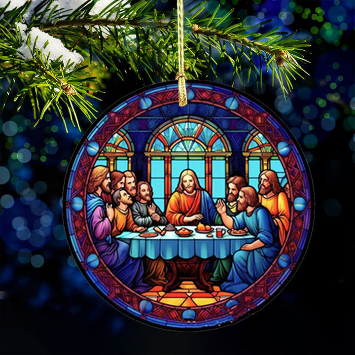 Christianartworkshop Ornements suspendus de style vitrail représentant la Cène - image 5