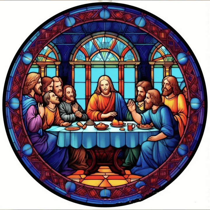 Christianartworkshop Ornements suspendus de style vitrail représentant la Cène - image 15