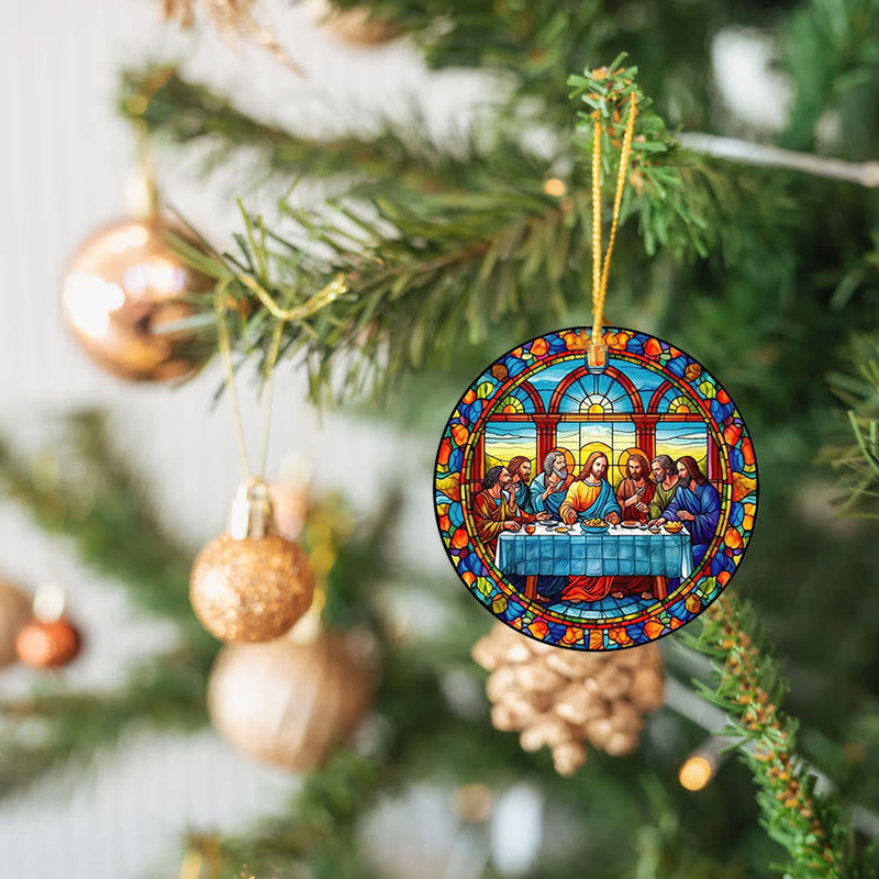 Christianartworkshop Ornements suspendus de style vitrail représentant la Cène - image 8