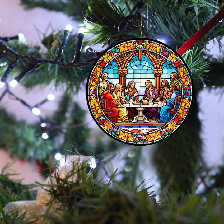 Christianartworkshop Ornements suspendus de style vitrail représentant la Cène - image 11