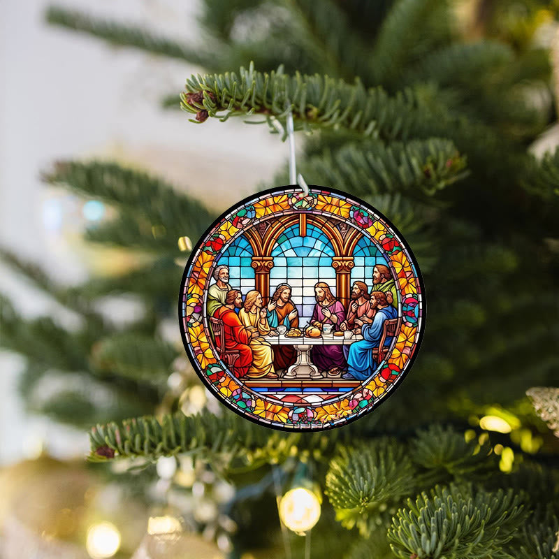 Christianartworkshop Ornements suspendus de style vitrail représentant la Cène - Style 4 - Céramique - image 3
