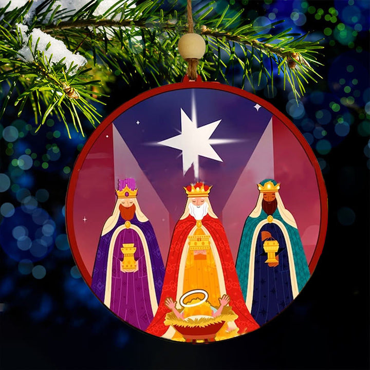 Christianartworkshop Styles d'illustration Ornements de Noël des Trois Rois Mages C - Céramique - image 0