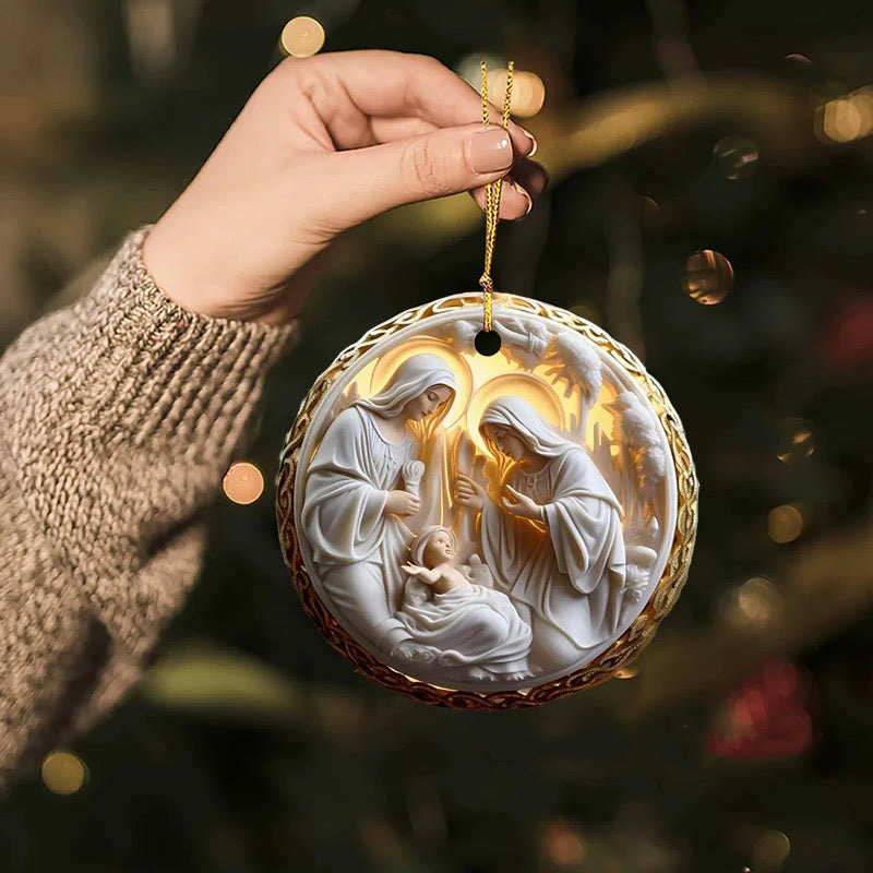 Christianartworkshop 4 styles de sculpture cubiste : Crèche de la Sainte Famille, ornements suspendus - image 6