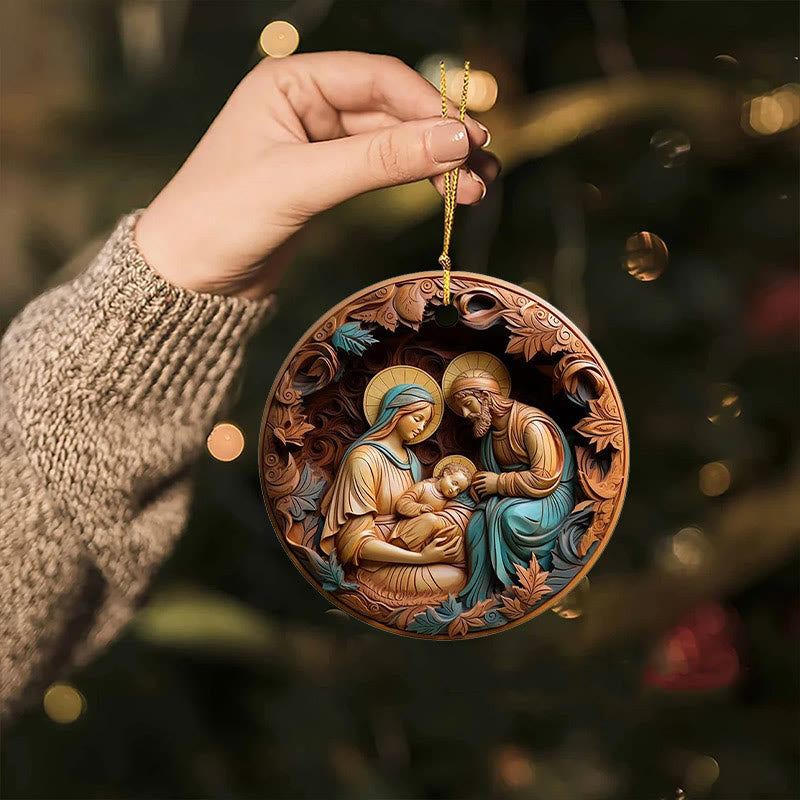 Christianartworkshop Décorations de Noël rétro à suspendre, crèche B - image 4