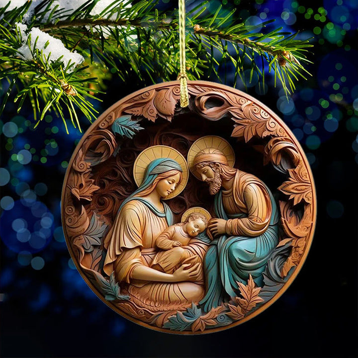 Christianartworkshop Décorations de Noël rétro à suspendre, crèche B - Acrylique - image 0