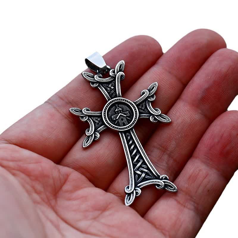 Christianartworkshop Collier pendentif croix arménienne nœud celtique de l'Église orthodoxe - image 1