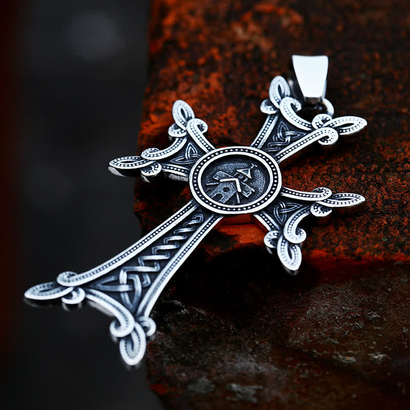Christianartworkshop Collier pendentif croix arménienne nœud celtique de l'Église orthodoxe - image 2